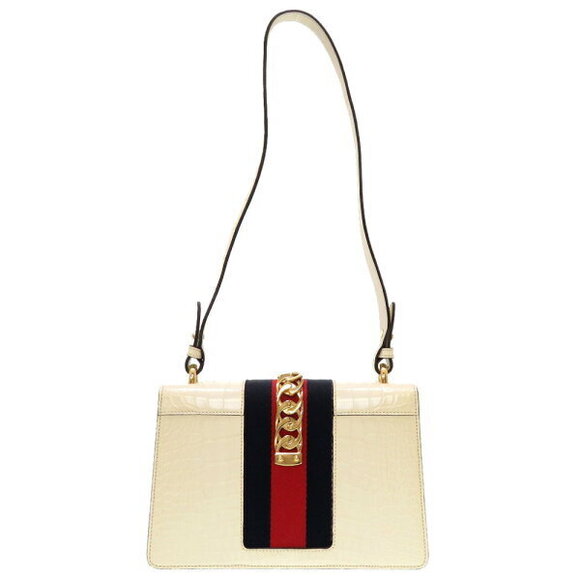Gucci Sylvis Crocodile Shoulder Bag White - Picture 4 of 8